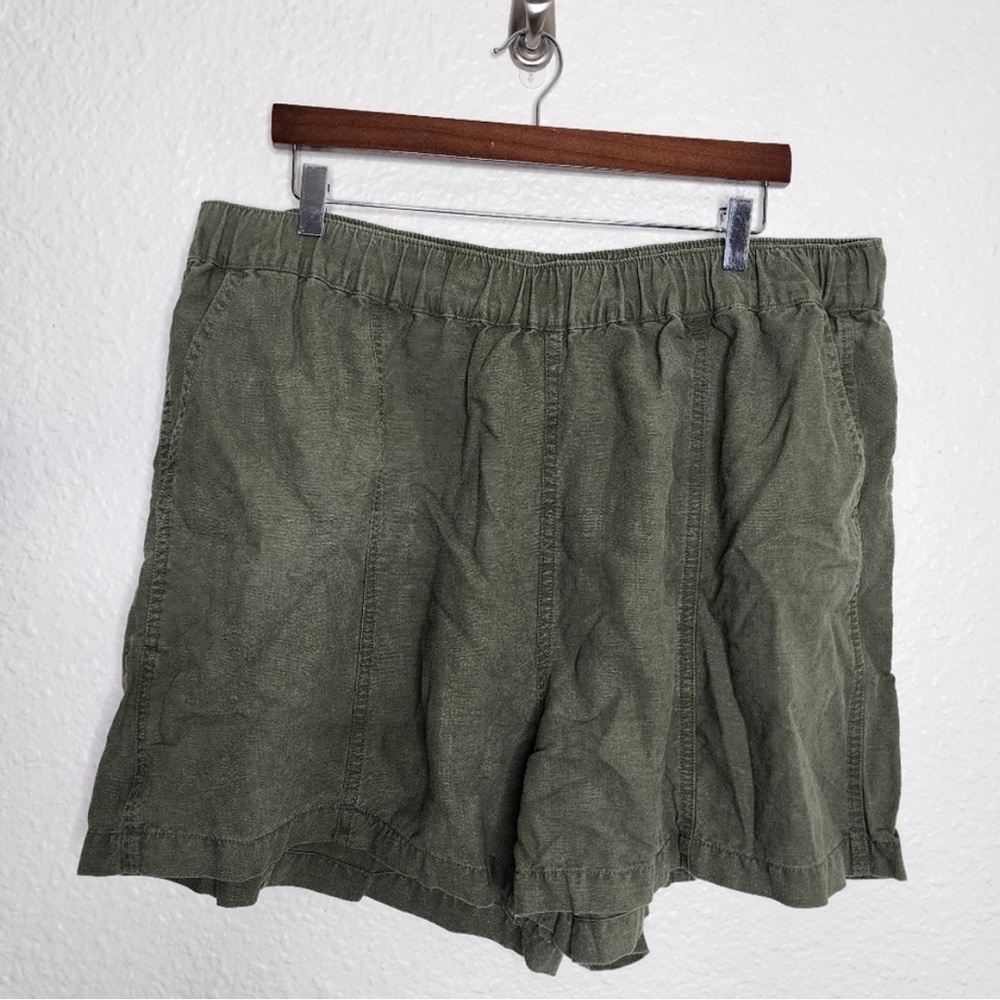 Madewell Linen Blend Easy Pull On Shorts Women's Plus Size XXL